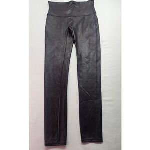 Spanx Faux Leather Leggings Black High Waisted Shaper Leggings Womens Large L/G